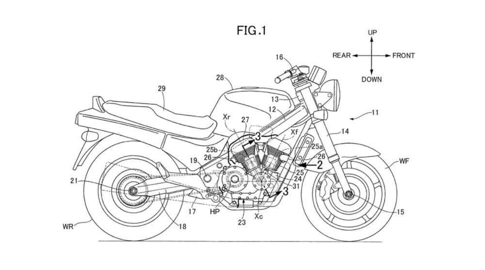 Thiết kế naked bike mới của Honda trang bị động cơ V-Twin