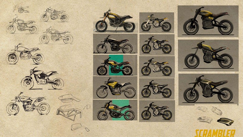 Bản thiết kế xe Ducati Scrambler được vẽ và hoàn thiện bởi Peter Harkins