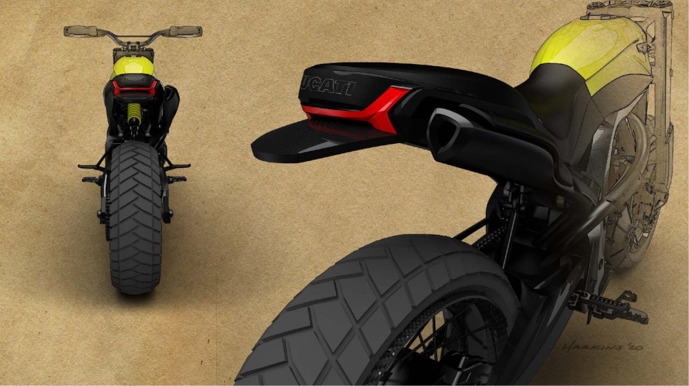 Đuôi xe gọn gàng trên bản concept Ducati Scrambler