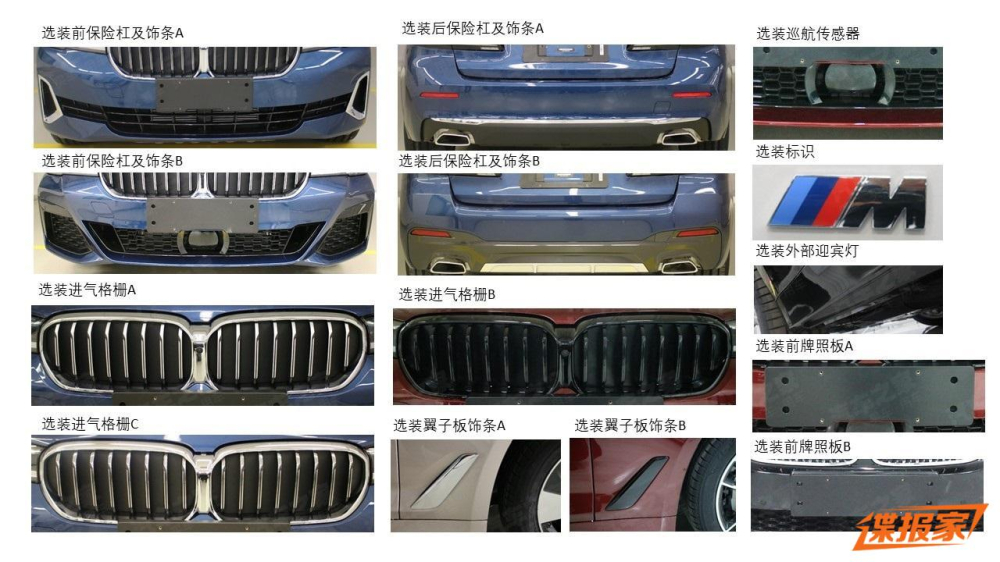 Các chi tiết ngoại thất của BMW 5-Series LWB 2021 ở những phiên bản khác nhau