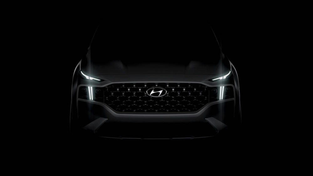 Hình ảnh hé lộ thiết kế đầu xe của Hyundai Santa Fe 2021 bản tiêu chuẩn Hình ảnh hé lộ thiết kế đầu xe của Hyundai Santa Fe 2021 bản tiêu chuẩn