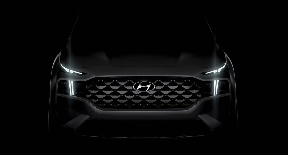 Hình ảnh hé lộ thiết kế đầu xe của Hyundai Santa Fe 2021 bản Luxury Hình ảnh hé lộ thiết kế đầu xe của Hyundai Santa Fe 2021 bản Luxury