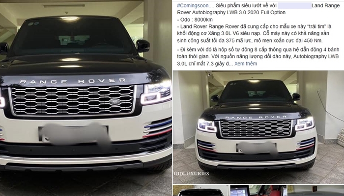 Thông tin rao bán một chiếc Range Rover Autobiography LWB đời 2018 khiến dân mạng tò mò không biết phải xe của Minh Nhựa hay không