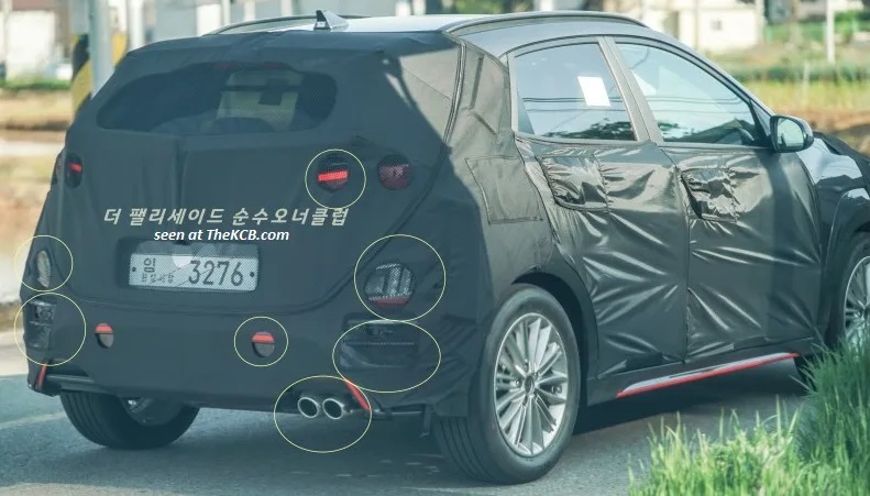 Chiếc Hyundai Kona được cho là bản N-Line chạy thử tại Hàn Quốc