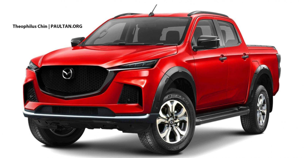 Hình ảnh phác họa trên máy tính của Mazda BT-50 2020