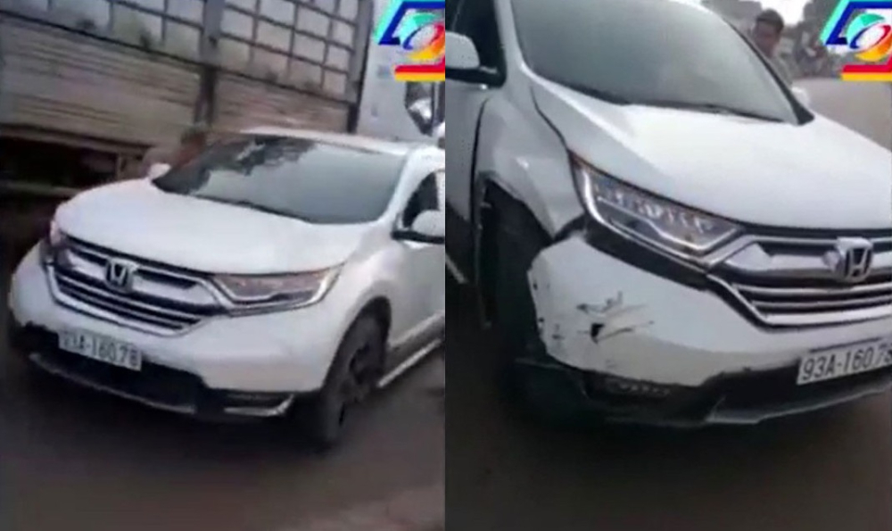 Chiếc Honda CR-V tại hiện trường vụ tai nạn Chiếc Honda CR-V tại hiện trường vụ tai nạn