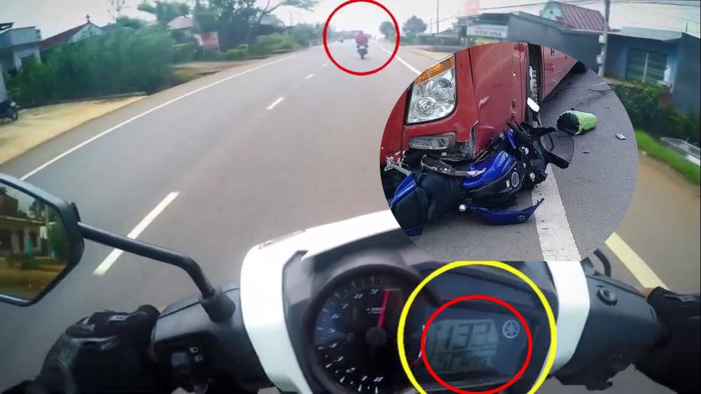 Tốc độ cao nhất ghi nhận được từ chiếc xe máy chạy ngay phía sau mô tô phân khối nhỏ trước khi gặp nạn là 133 km/h Tốc độ cao nhất ghi nhận được từ chiếc xe máy chạy ngay phía sau mô tô phân khối nhỏ trước khi gặp nạn là 133 km/h