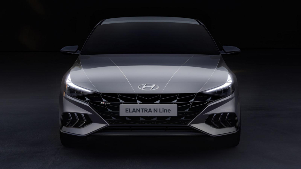Cận cảnh thiết kế đầu xe của Hyundai Elantra N Line 2021