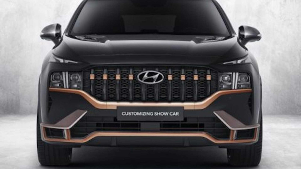 Cận cảnh đầu xe của Hyundai Santa Fe N Performance 2021