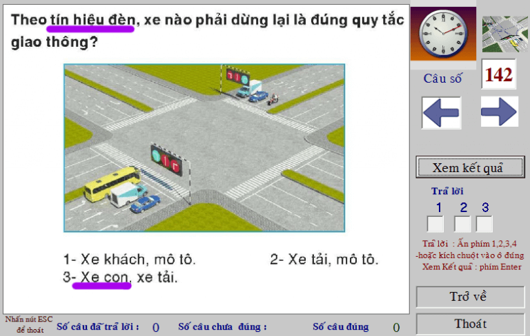 Chọn đáp án có từ khóa Xe con Chọn đáp án có từ khóa Xe con