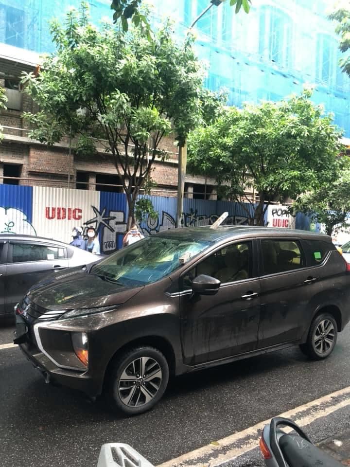 Chiếc &ocirc; t&ocirc; Mitsubishi Xpander tại hiện trường vụ tai nạn