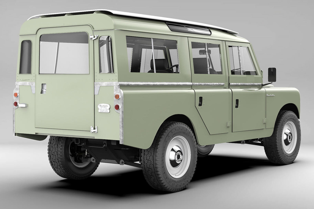 Phía sau của chiếc Land Rover Series III chạy điện được độ bởi Zero Labs