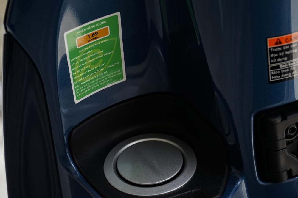 Nhãn năng lượng được dán trên xe Yamaha Grande