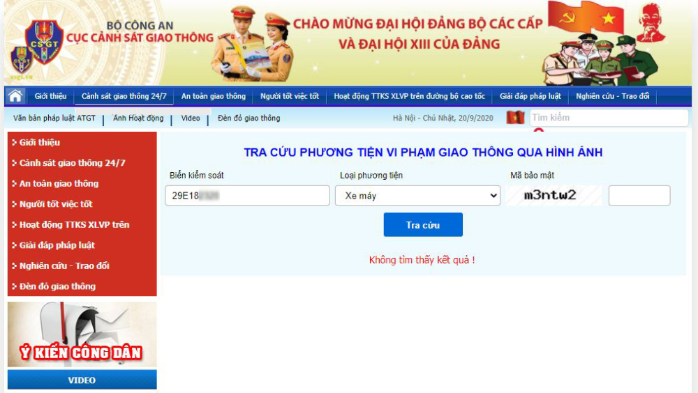Kết quả tra cứu trả về Kết quả tra cứu trả về