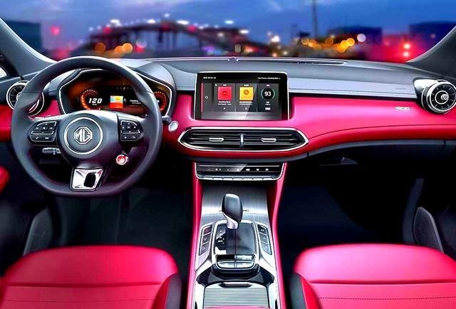 Nội thất màu sắc khá rực của MG5 2021