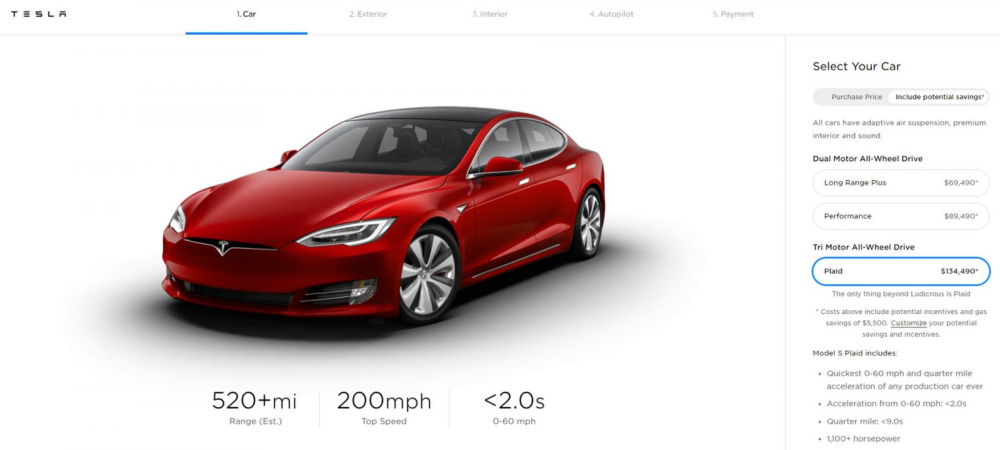 Tesla Model S Plaid sở hữu thông số quá ấn tượng
