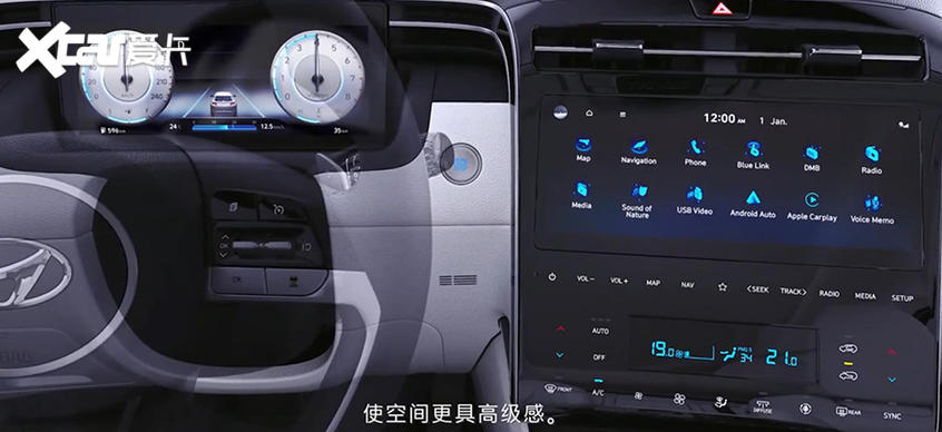 Hyundai Tucson L 2021 được trang bị bảng đồng hồ kỹ thuật số với m&agrave;n h&igrave;nh m&agrave;u LCD