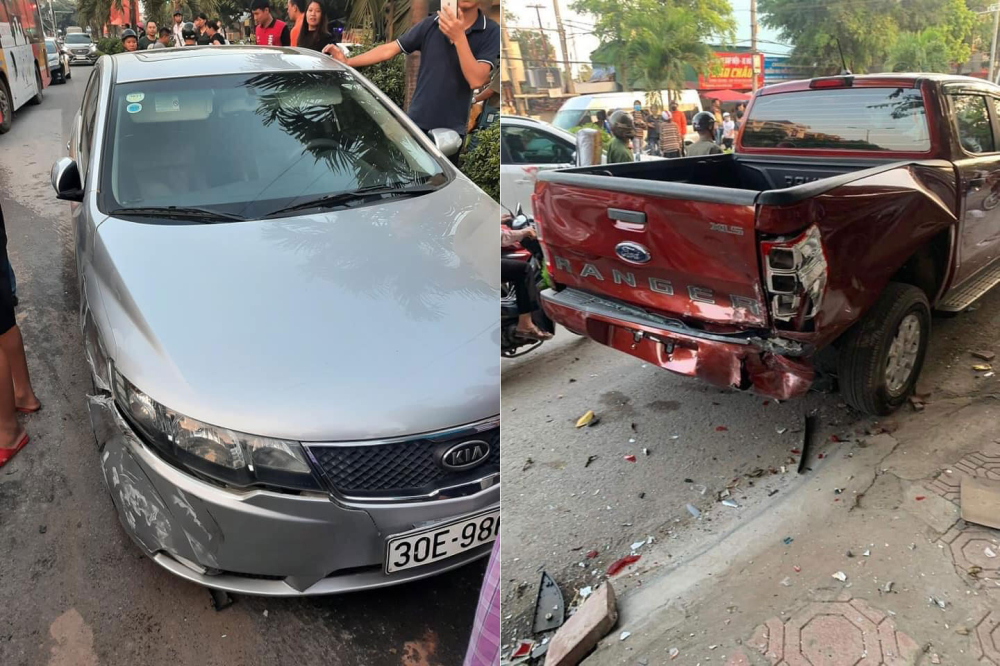 2 chiếc ô tô khác tại hiện trường vụ tai nạn liên hoàn