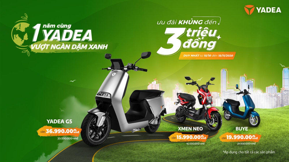 Yadea tung khuyến m&atilde;i cực khủng cho c&aacute;c mẫu xe điện