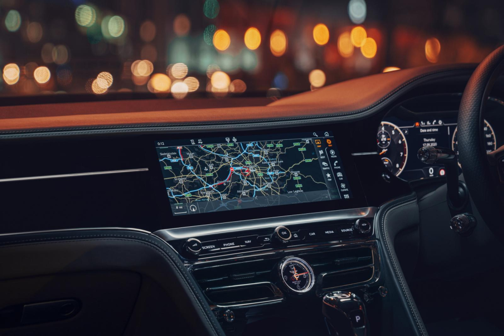 Màn hình thông tin giải trí 12,3 inch của Bentley Flying Spur V8 2021 Màn hình thông tin giải trí 12,3 inch của Bentley Flying Spur V8 2021