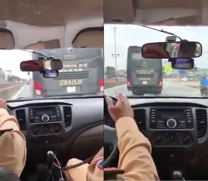 CSGT đã truy đuổi chiếc ô tô khách trên quãng đường 12 km