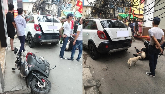 Hiện trường ôtô điên hạ gục nhiều xe máy ở Hải Phòng trước khi tông sập cột điện