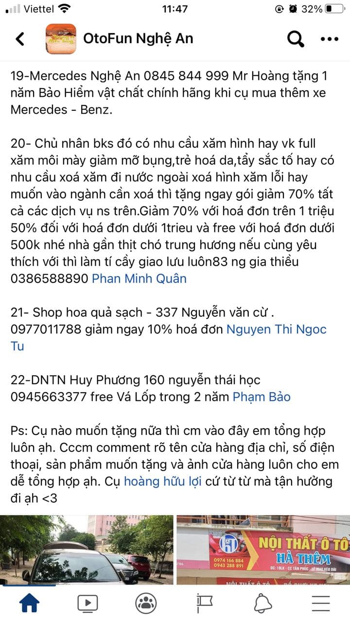 Anh Lợi được tặng đủ mọi loại quà, từ phụ kiện ô tô cho đến gói dịch vụ ăn uống, mua sắm
