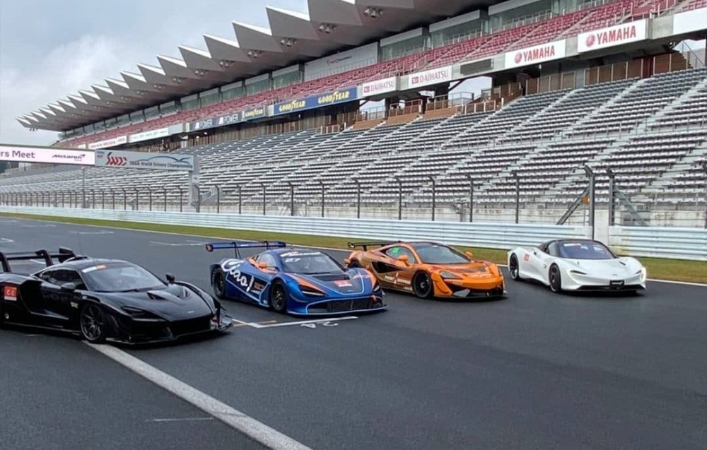 Từ tr&aacute;i sang l&agrave; McLaren Senna GTR, McLaren 720S GT3, McLaren 570S GT4 v&agrave; McLaren Speedtail