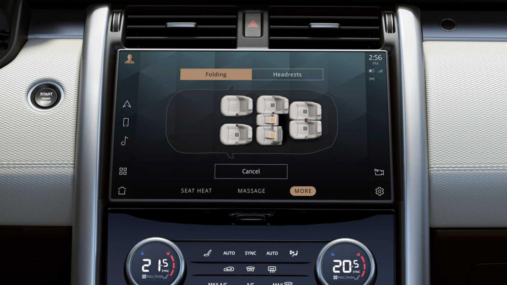 Land Rover Discovery 2021 bản R-Dynamic có công nghệ chỉnh cấu hình ghế bằng màn hình trung tâm