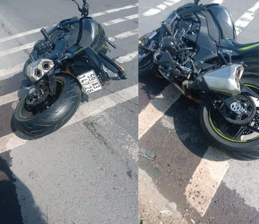 Chiếc mô tô phân khối lớn Kawasaki Z1000 tại hiện trường