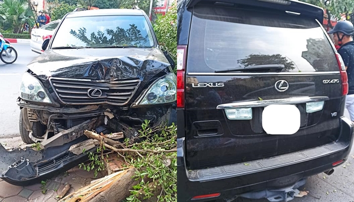 Thiệt hại của chiếc xe Lexus GX470 khá nghiêm trọng