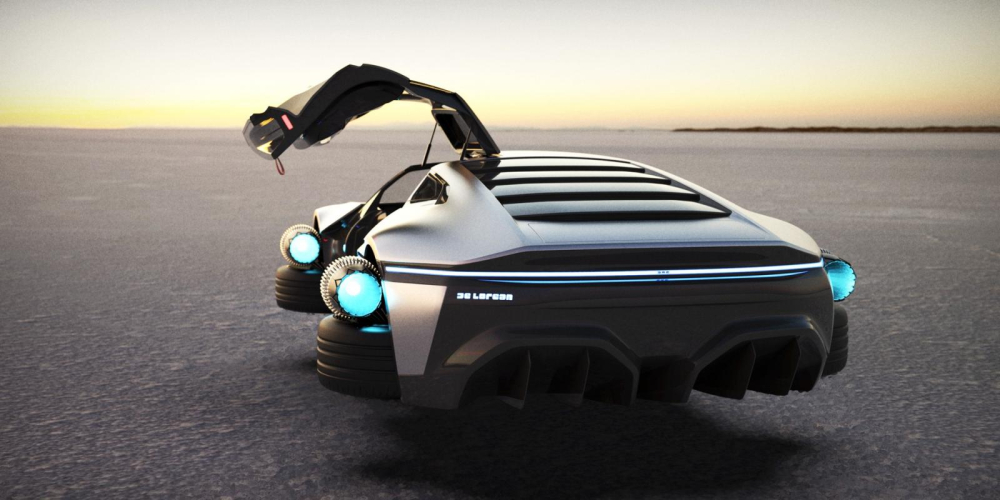 Bộ dạng của DeLorean DMC-12 2020 khi Bộ dạng của DeLorean DMC-12 2020 khi cất cánh