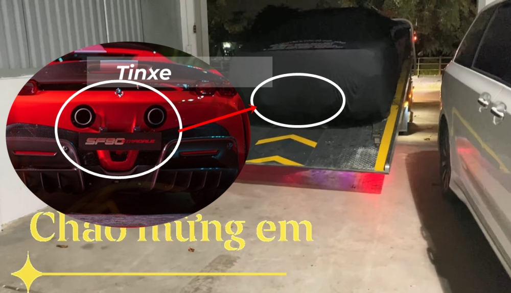 Để dễ h&igrave;nh dung, ch&uacute;ng t&ocirc;i sẽ th&ecirc;m ảnh đu&ocirc;i xe Ferrari SF90 Stradale v&agrave;o chiếc Ferrari b&iacute; ẩn của &ocirc;ng Ho&agrave;ng Kim Kh&aacute;nh cho thấy 2 xe thiết kế kh&aacute;c ho&agrave;n to&agrave;n