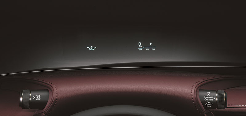 Màn hình hiển thị thông tin kính lái của Lexus LS 2021