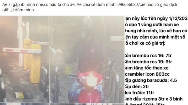 Dòng chia sẻ của chủ xe được chia sẻ trên cộng đồng mạng Dòng chia sẻ của chủ xe được chia sẻ trên cộng đồng mạng