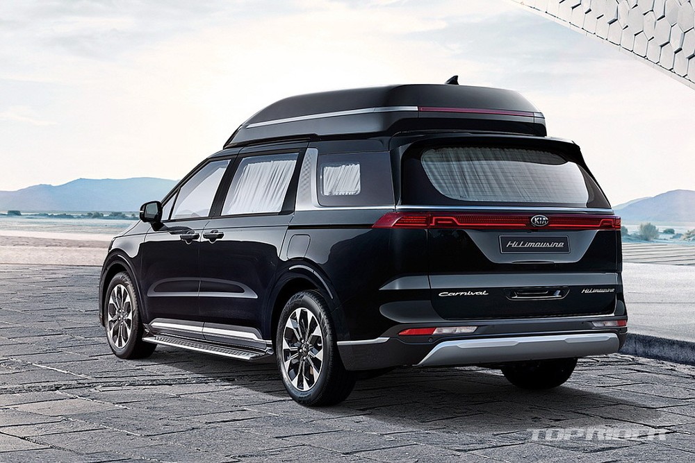 Kia Sedona Hi Limousine 2021 có phần nóc cao hơn hẳn bản thường