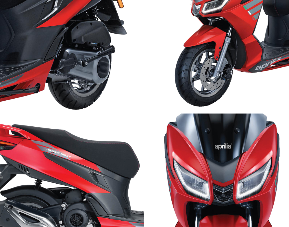 Thiết kế v&agrave; trang bị xe Aprilia SXR 160