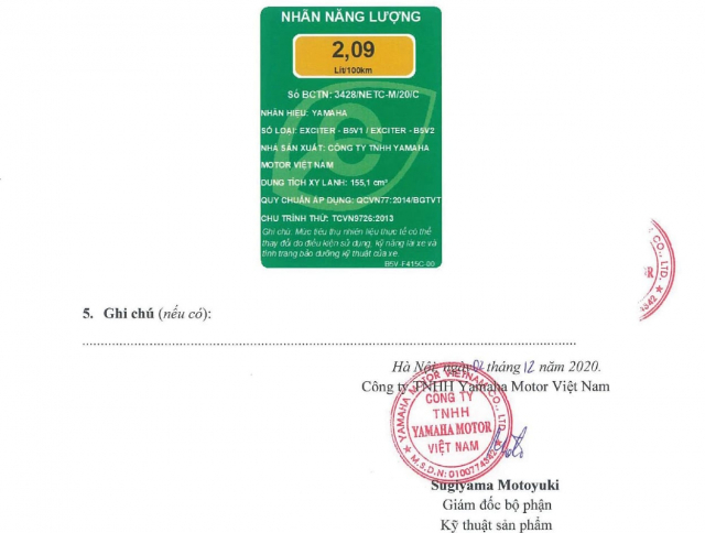 Nhãn năng lượng của chiếc xe đạt 2,09l/100km Nhãn năng lượng của chiếc xe đạt 2,09l/100km