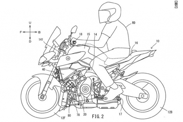 Bản vẽ xe mô tô được cho là Yamaha MT-10 thế hệ mới được trang bị tăng áp