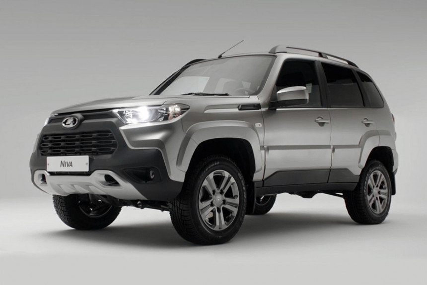 Thiết kế đầu xe của Lada Niva Travel 2021 khá giống Toyota RAV4