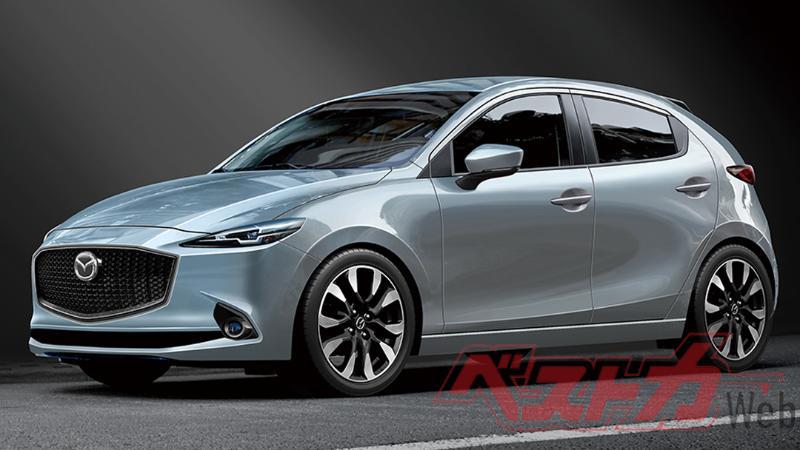 Hình ảnh phác họa Mazda2 2021 của báo Nhật