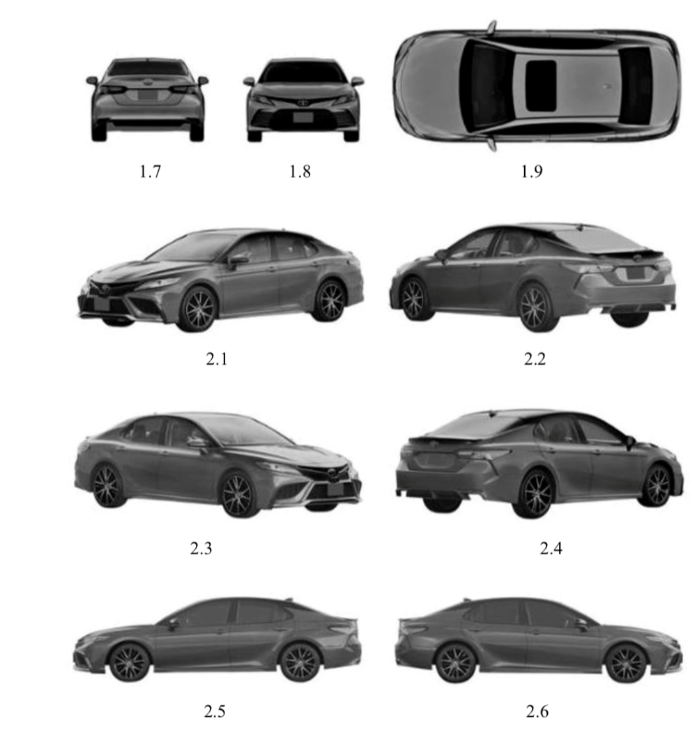 H&igrave;nh ảnh của xe Toyota Camry 2021 được đăng k&yacute; bảo hộ kiểu d&aacute;ng c&ocirc;ng nghiệp.