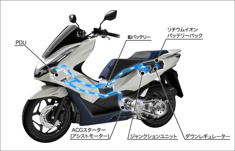 PCX e-HEV được trang bị thêm mô-tơ điện giúp tăng hiệu năng vận hành