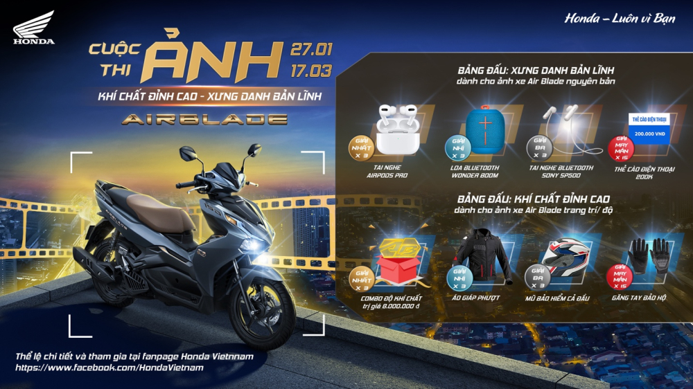Cuộc thi diễn ra từ ng&agrave;y 27/01 đến 17/3/2021 tr&ecirc;n fanpage Honda Việt Nam