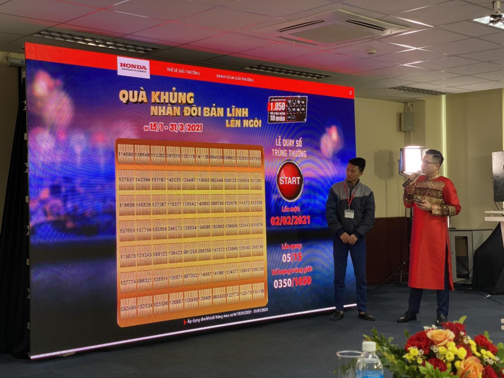 Ngày 02/02 vừa rồi, Honda Việt Nam đã tổ chức livestream lần một với số lượng phần thưởng là 150 Giải nhất và 1050 Giải nhì. Ngày 02/02 vừa rồi, Honda Việt Nam đã tổ chức livestream lần một với số lượng phần thưởng là 150 Giải nhất và 1050 Giải nhì.