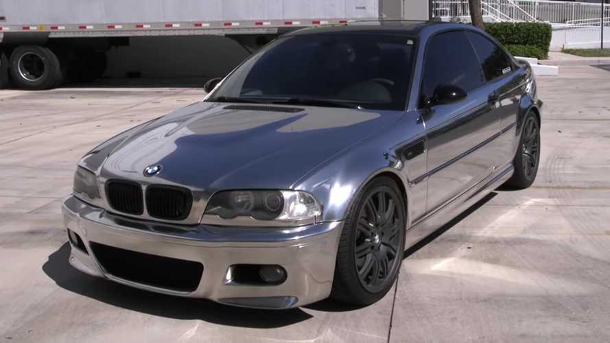 Kết quả cuối cùng là một chiếc BMW M3 với lớp sơn crôm bóng bẩy như gương