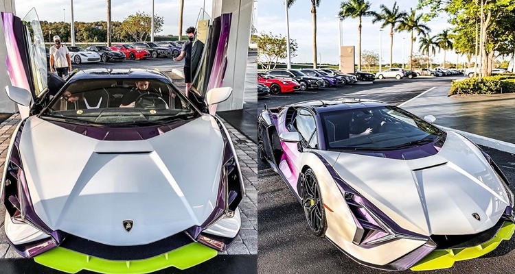 Lamborghini Sian bản giới hạn 63 chiếc tiếp tục đến Mỹ với màu sơn không thể độc hơn