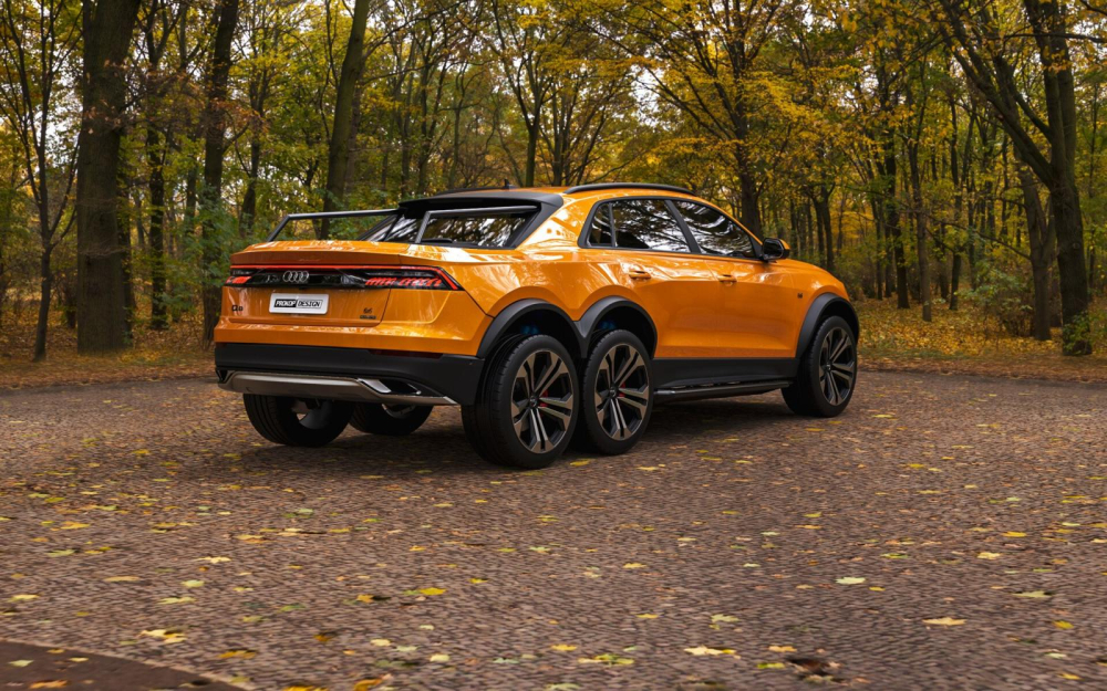 Phía sau của chiếc bán tải Audi Q8 6x6