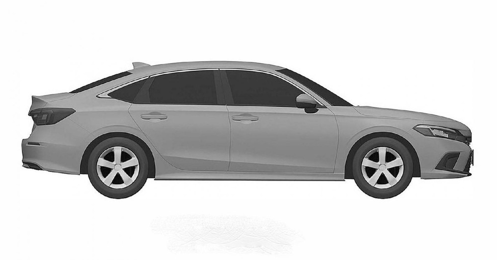 Thiết kế bên sườn của Honda Civic 2022 đươc hé lộ qua hình ảnh đăng ký bản quyền sáng chế