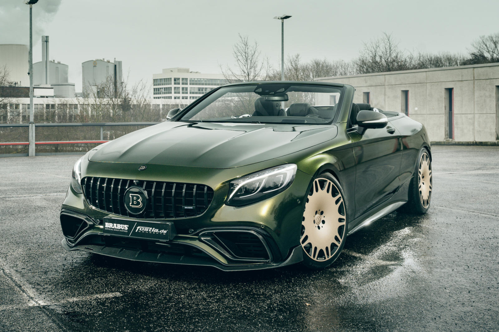 Phía trước của chiếc Mercedes-AMG S63 Convertible độ bởi Brabus và Fostla